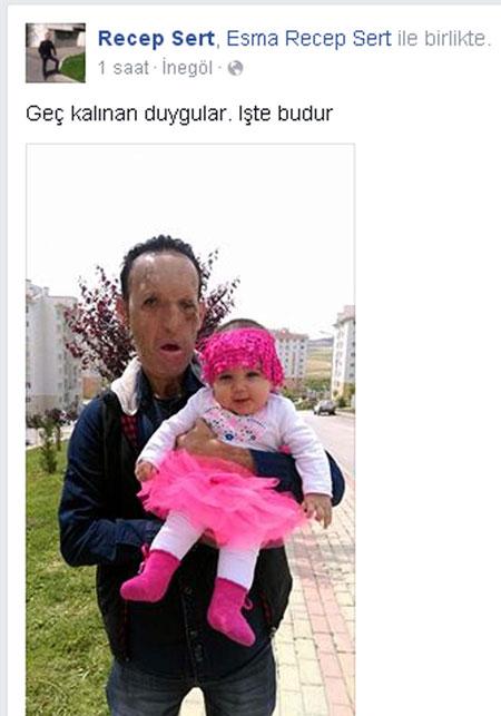Recep Sert kızıyla fotoğrafını paylaştı