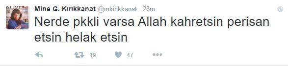 Mine Kırıkkanat'ın Twitter hesabı hacklendi