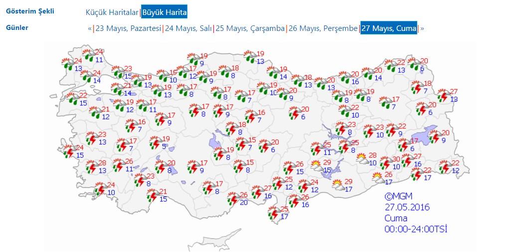Meteoroloji: Cuma gününe kadar yağış var
