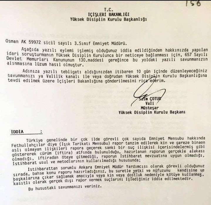 İl Emniyet Müdürü  Osman Ak 17 yıl önce engellenmişti