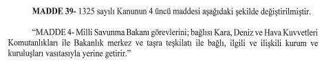 Komutanlıklar bakana bağlandı