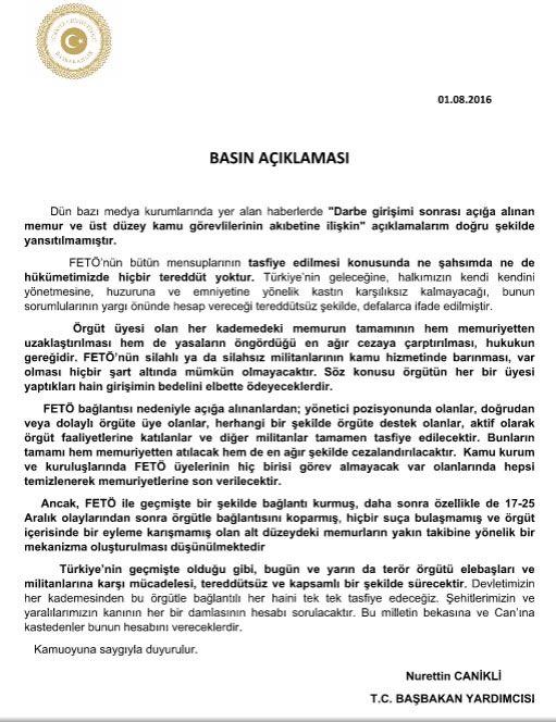 Tehlike arz etmeyen FETÖ'cü memurlar kalabilir