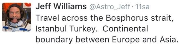 Amerikalı astronottan Twitter'da İstanbul paylaşımı