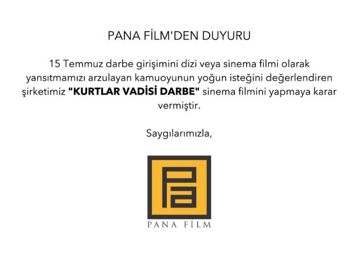 Kurtlar Vadisi Darbe filmi çekilecek