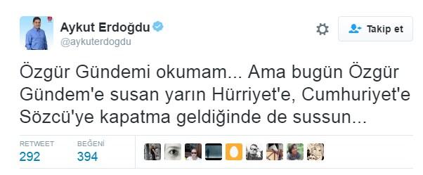 CHP'li Erdoğdu'dan Özgür Gündem'in kapatılmasına tepki