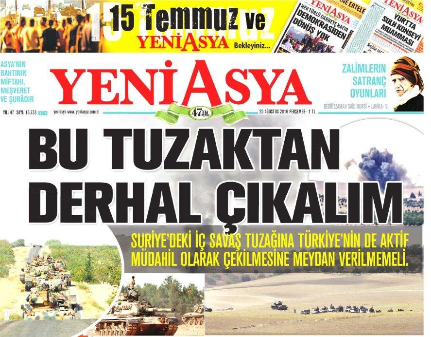 Yeni Asya'cılar endişeliymiş