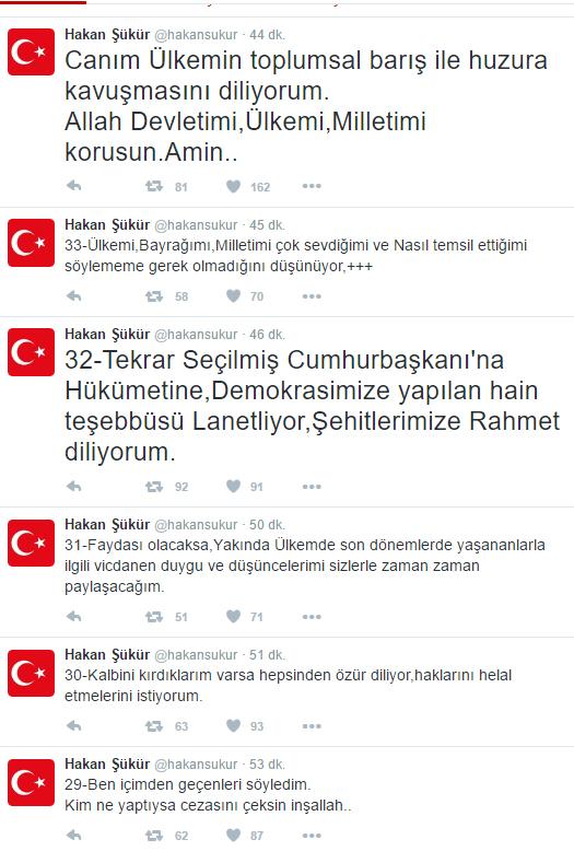 Hakan Şükür helallik istedi