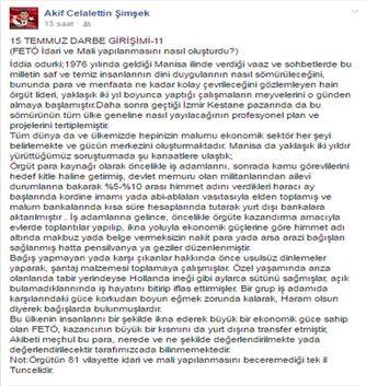 Başsavcı Akif Şimşek'ten FETÖ açıklaması