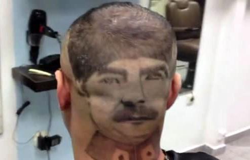 Erdoğan ve Ömer Halisdemir'in fotoğrafı saç modeli oldu