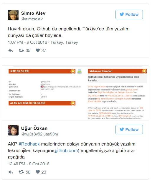 GitHub’a erişim engeli