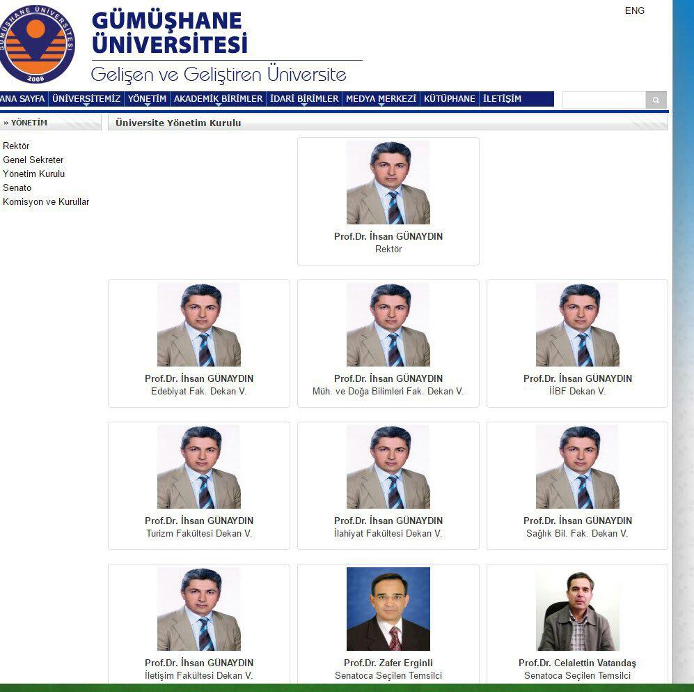 5 fakültenin dekanlığını yapan rektör