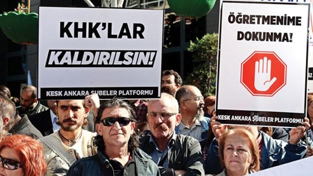 KESK'ten OHAL kalksın eylemi