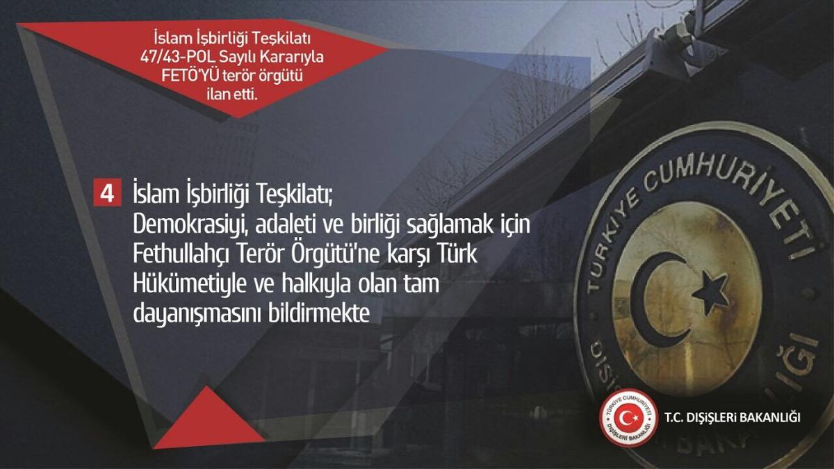 İslam İşbirliği Teşkilatı FETÖ'yü terör örgütü ilan etti
