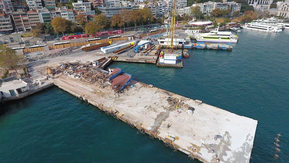 Kabataş Deniz Terminali'nde çalışmalar görüntülendi