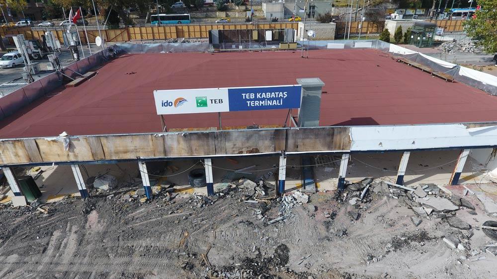 Kabataş Deniz Terminali'nde çalışmalar görüntülendi