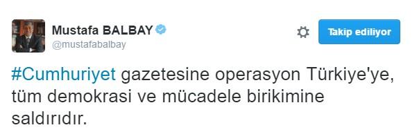 Mustafa Balbay Cumhuriyet gazetesine destek verdi