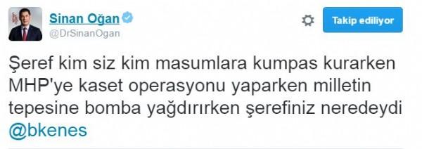 Sinan Oğan Twitter'dan Bülent Keneş'le atıştı