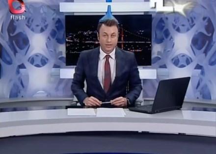 Flash TV spikeri kafasına huni taktı