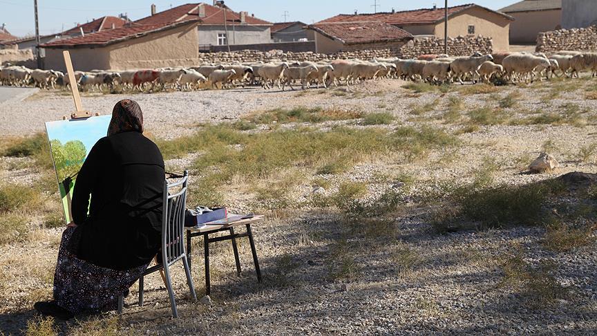 Köyde bir kadın ressam