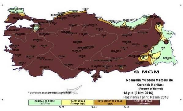 Meteoroloji'den kuraklık haritası