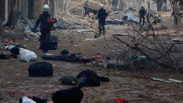 Halep'te patlamayan füzeyi soğutmaya çalıştılar