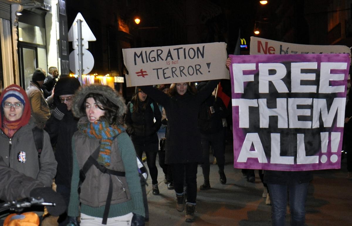 Macaristan'da Suriyeli Ahmet için protesto yürüyüşü