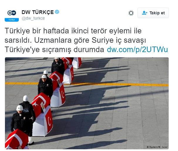 Alman DW'nin Türkiye'de iç savaş var haberi