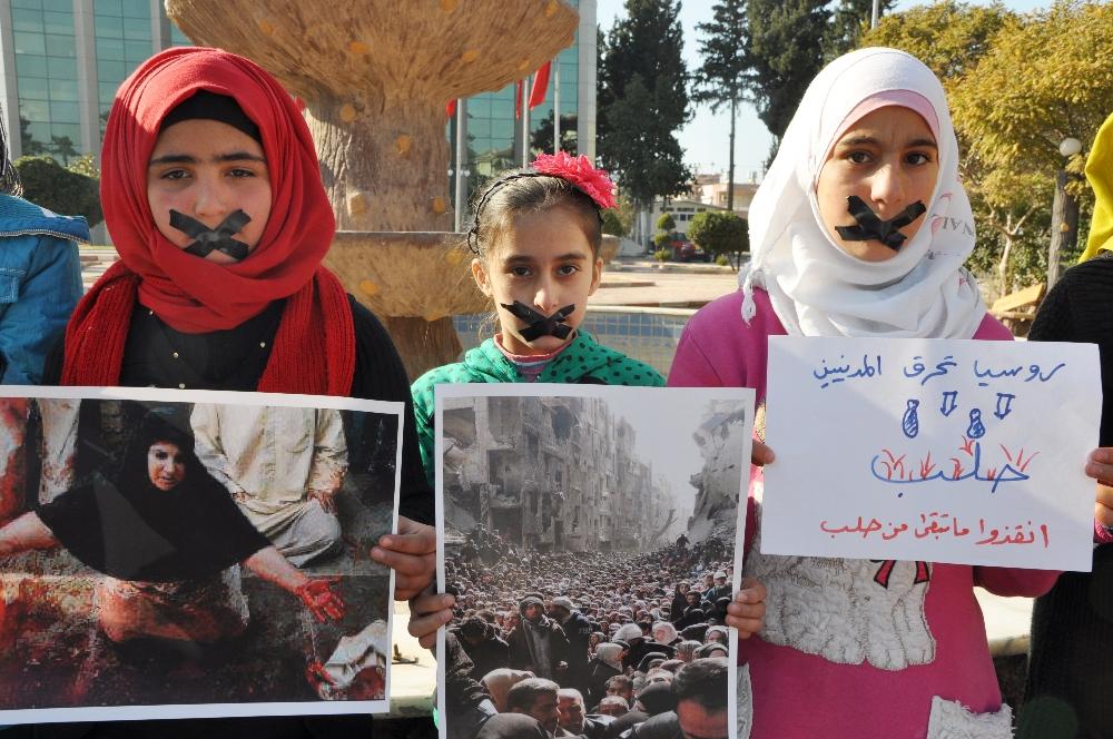 Suriyeli çocukların sessiz protestosu