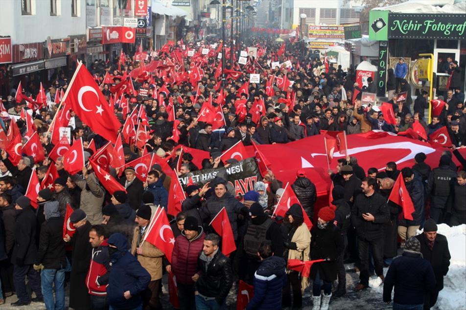 Ağrı'da teröre lanet yürüyüşü