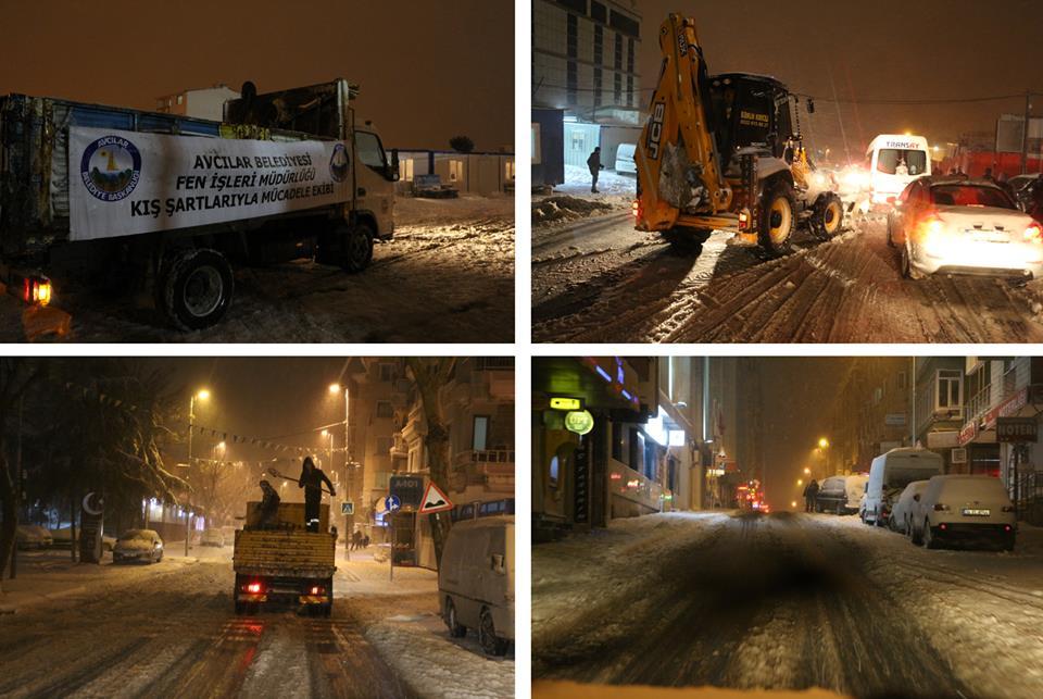 Avcılar'da kar mesaisi