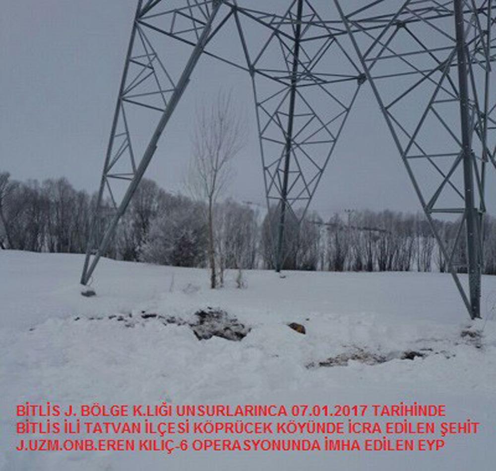 Elektrik direğinin altında EYP bulundu