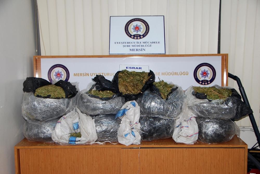 Mersin'de 191 kilo esrar ele geçirildi