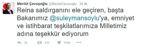 Bakan Çavuşoğlu'ndan Bakan Soylu'ya tebrik tweet'i