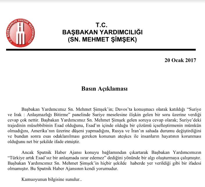 Mehmet Şimşek Suriye krizini değerlendirdi