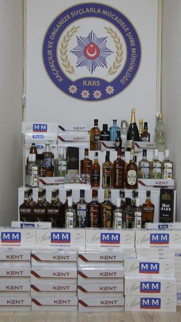 Kars’ta kaçak akaryakıt, içki ve sigara operasyonu