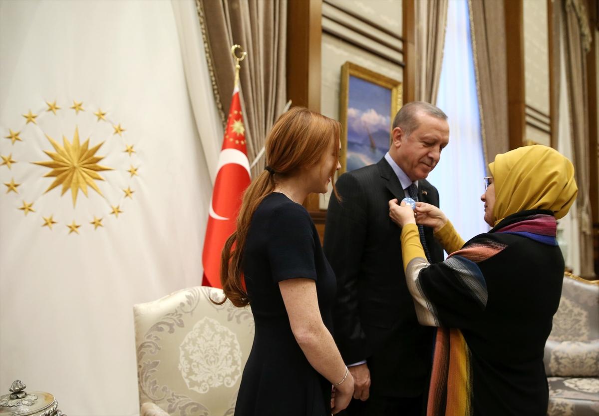 Cumhurbaşkanı Erdoğan Lindsay Lohan'ı kabul etti
