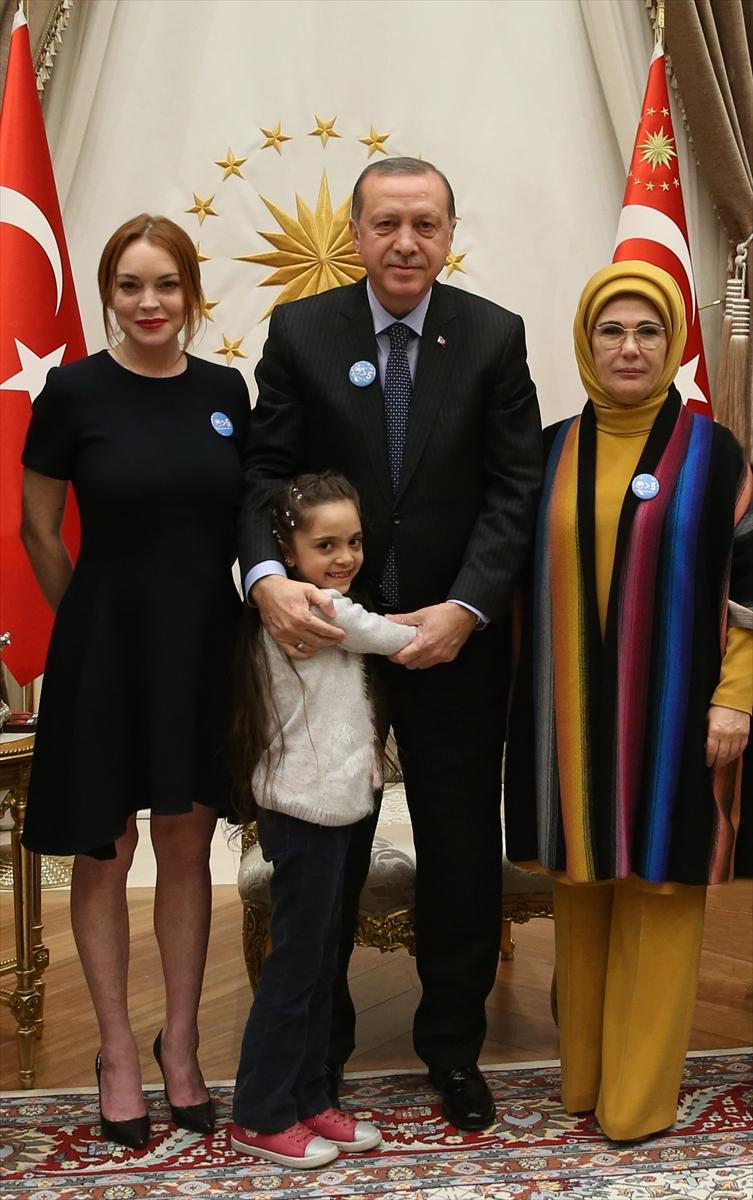 Cumhurbaşkanı Erdoğan Lindsay Lohan'ı kabul etti
