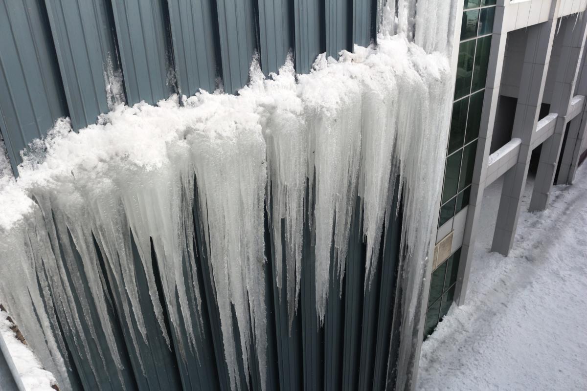 Havalimanının duvarları bile buz tuttu