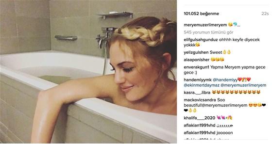 Meryem Uzerli'nin küvet pozu