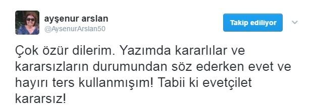 Ayşenur Arslan'ın kafası karıştı