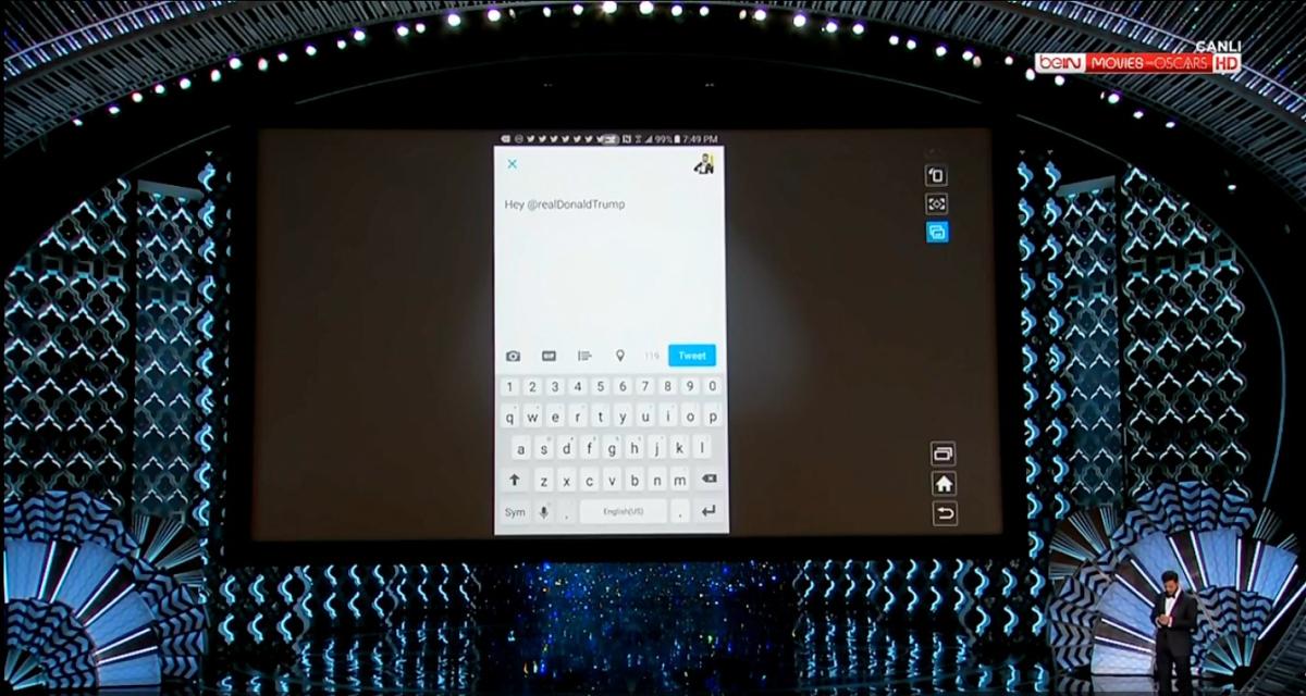 Oscar'da Trump'a tweet