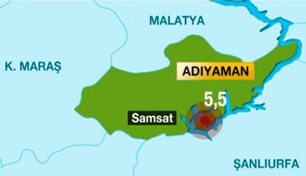 Adıyaman'da 5,5 büyüklüğünde deprem