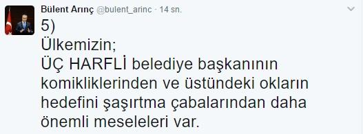 Bülent Arınç'tan Melih Gökçek'e cevap