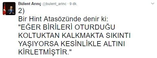 Bülent Arınç'tan Melih Gökçek'e cevap