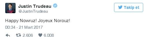 Trudeau Nevruz Bayramını kutladı