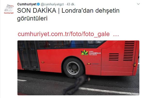 Cumhuriyet Londra saldırısında görüntüleri buzladı