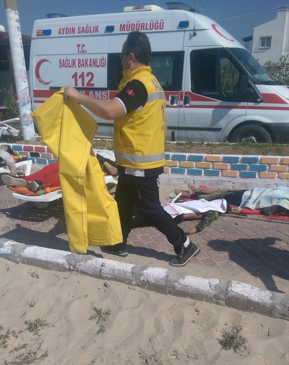 Kuşadası açıklarında göçmen botu battı