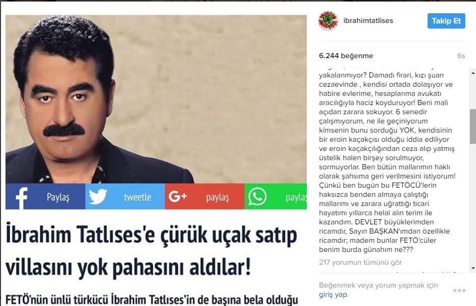 İbrahim Tatlıses'ten FETÖ açıklaması