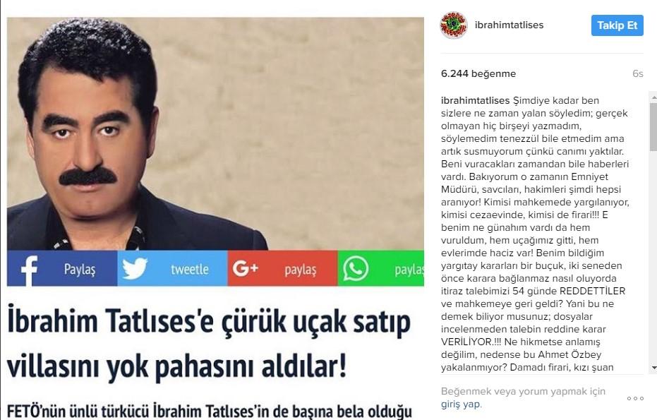 İbrahim Tatlıses'ten FETÖ açıklaması