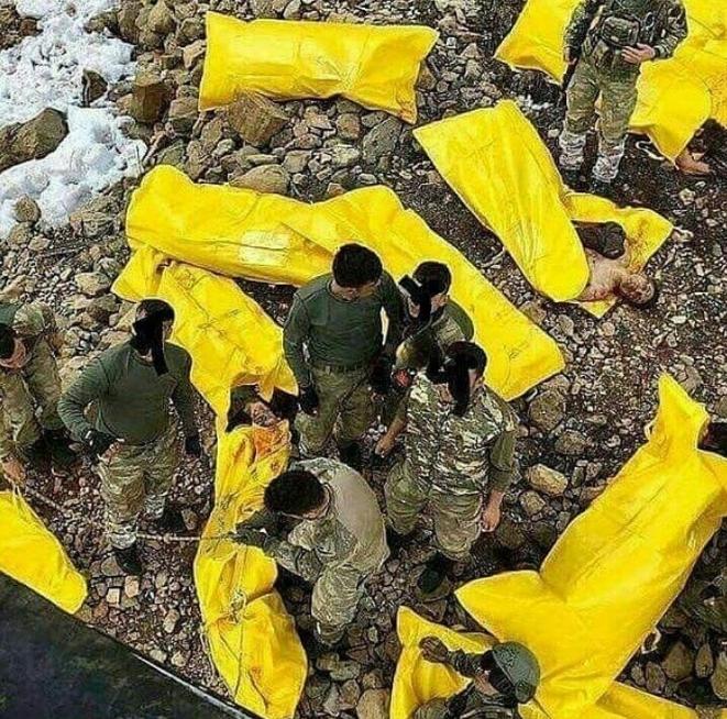 Öldürülen 14 terörist helikopterle taşındı